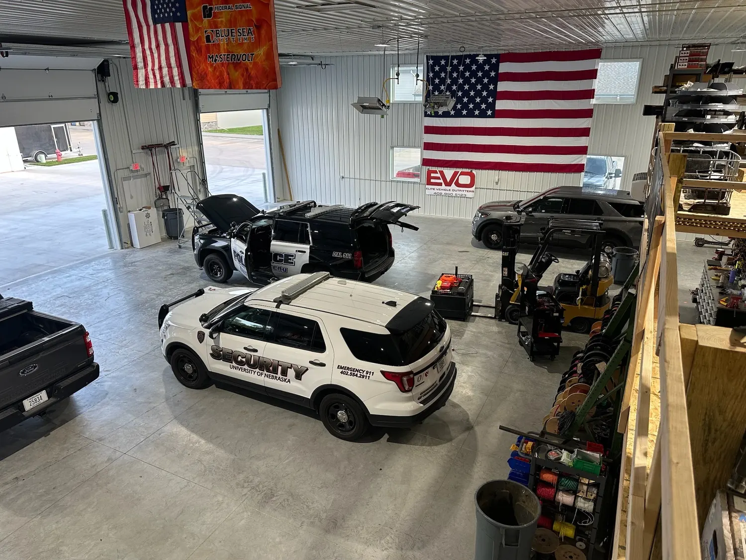 Inside the Elite Vehicle Outfitters shop in Waterloo, Nebraska
